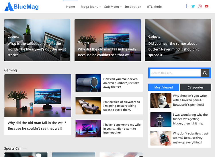 Extended BlueMag Blogger Template