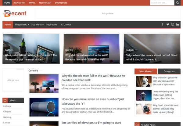 Decent Blogger Template