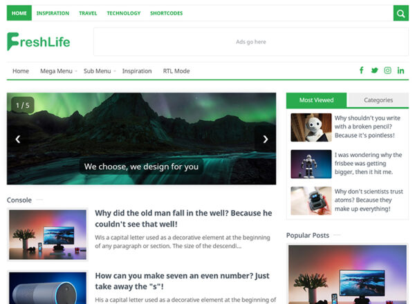 FreshLife blogger template