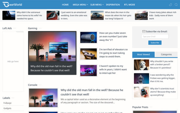 GearWorld Blogger Template
