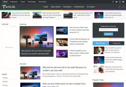 Techlife blogger template