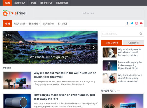 TruePixel blogger template