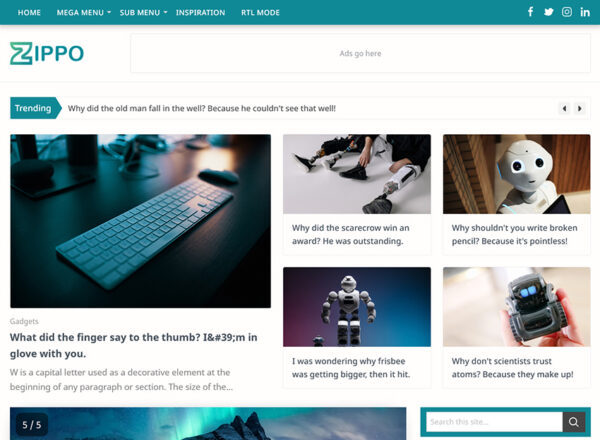 Zippo blogger template