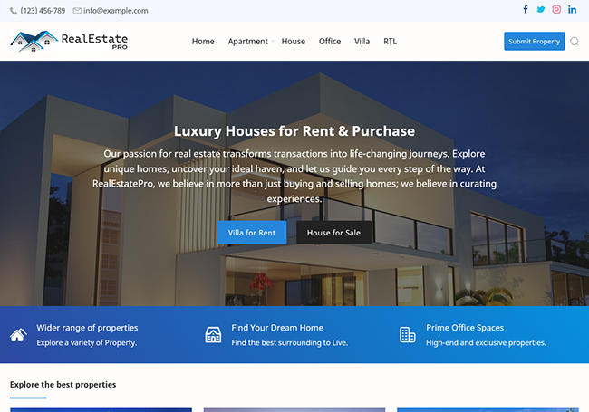 Extended RealEstatePro Blogger Template
