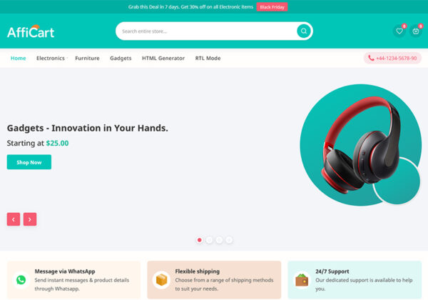 Afficart ecommerce blogger template